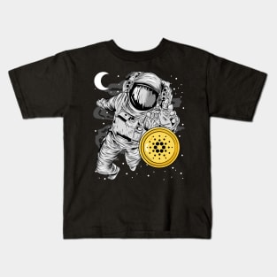 Astronaut Reaching Cardano Crypto ADA Coin To The Moon Token Cryptocurrency Wallet Cardano HODL Birthday Gift For Men Women Kids Kids T-Shirt